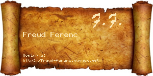 Freud Ferenc névjegykártya