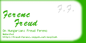 ferenc freud business card